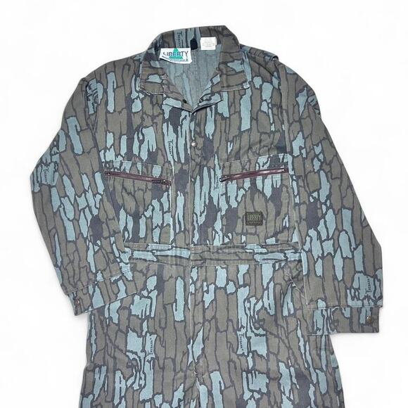Liberty Trebark 80s Vintage USA Camo Cotton Denim Hunters Coveralls Overalls 38 - Picture 4 of 7